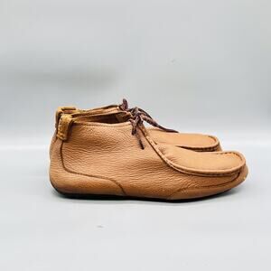 UGG Boots Mens 11 Brown Leather Carraway Moccasin Lace Up Slippers Comfort Shoes